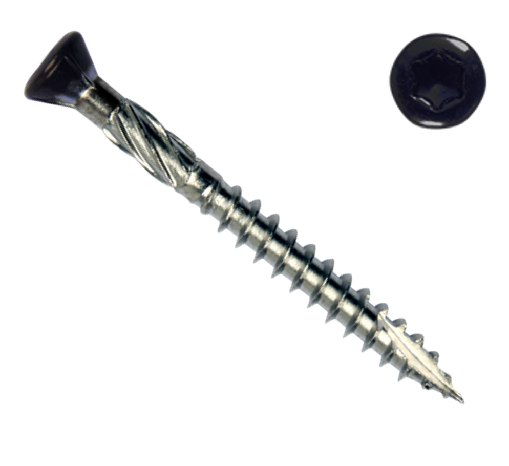 RVS hardhout schroeven met zwarte kop RVS hardhout schroeven met zwarte kop
