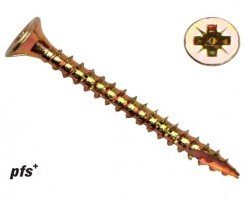 PFS Spaanplaat schroeven POZ geel verzinkt