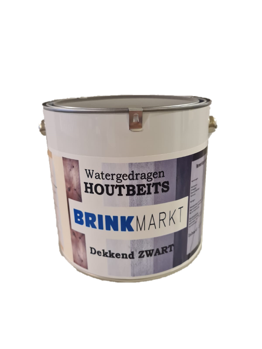 Houtbeits waterbasis dekkend zwart 2.5 ltr-9508147195432